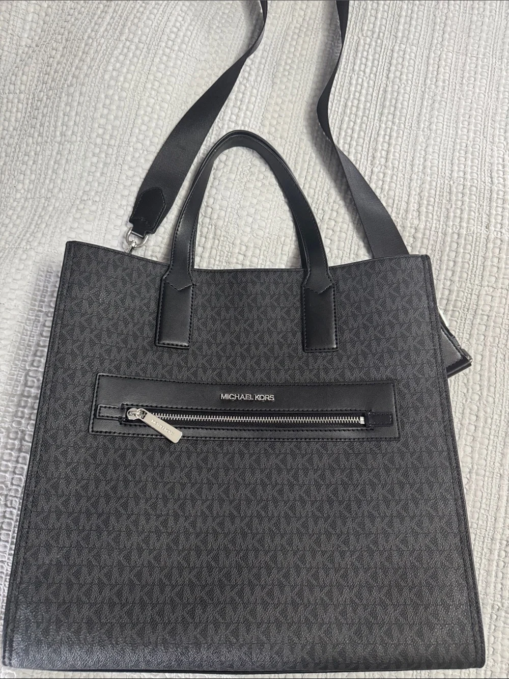 Michael Kors Black MK Logo Tote with Removable Shoulder Strap